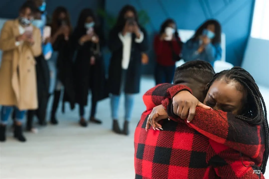 #SheSaidYes: Micheal Egere asked Lolade to marry him at their planned Christmas photoshoot.