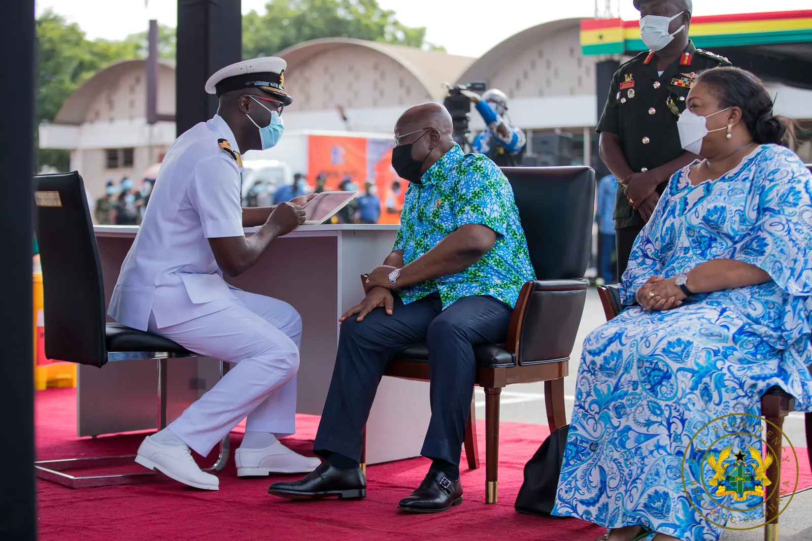 President Akufo-Addo and Rebecca Akufo-Addo were style goals when they took the Covid-19 vaccines