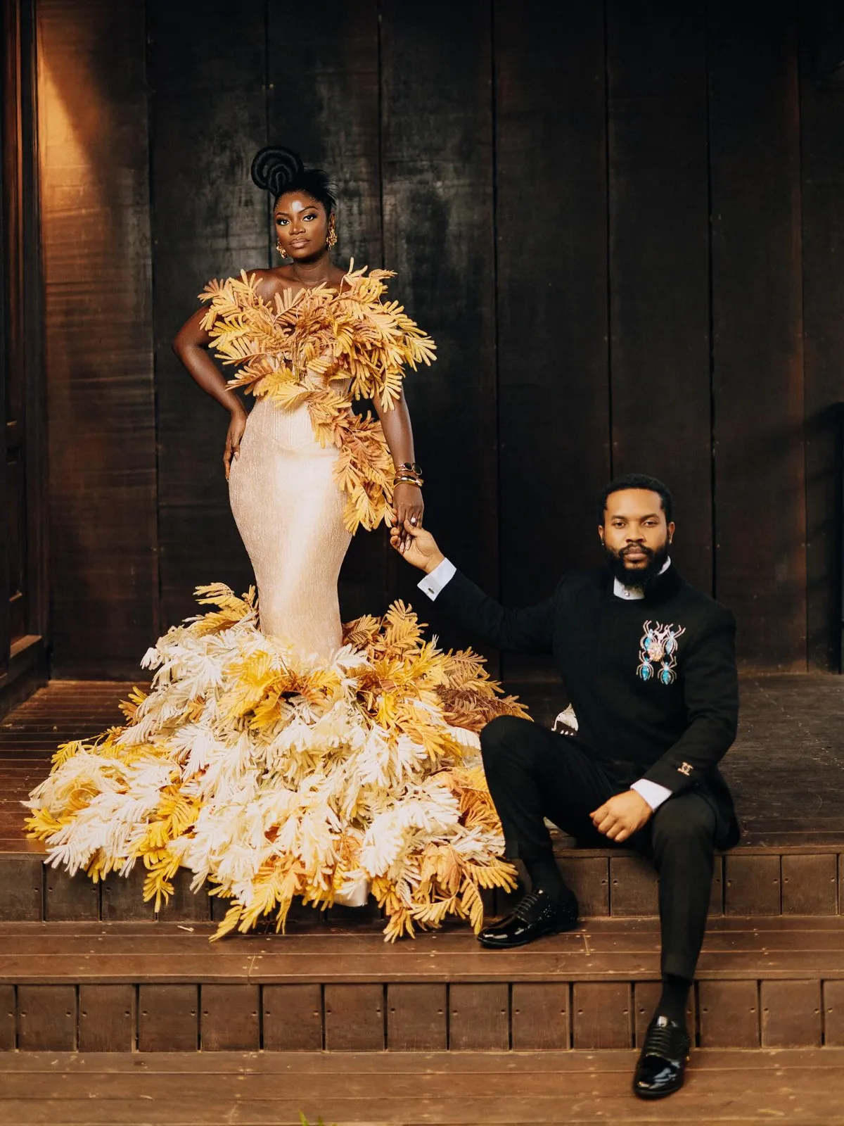 10/10: Every Look Ghanaian Stylist VTabi and King Cold Wore for Their Classy #VEEVALACOLD Wedding