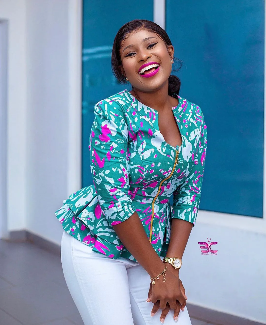 We have all the photos to prove that blue looks really good on birthday girl, Berla Mundi