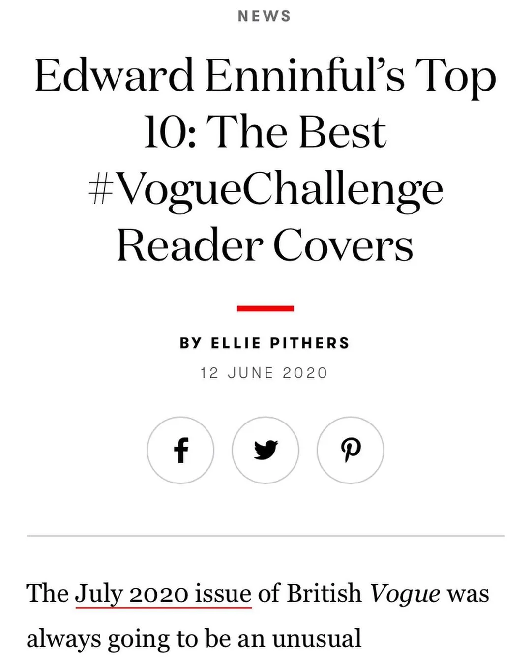 Ghanaian stylist, Kelvincent makes it into Edward Enninful’s 10 Best #VogueChallenge Covers