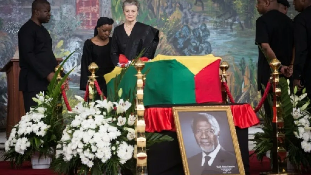 Former UN Secretary General and Nobel Laureate, Kofi Annan honored with a stamp by the United Nations