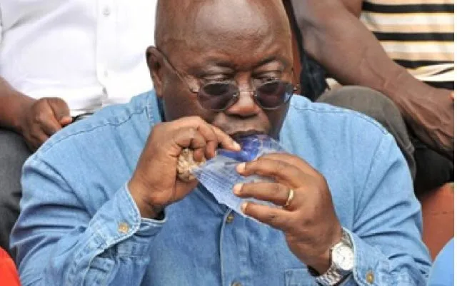 Nana Addo drinking pure water