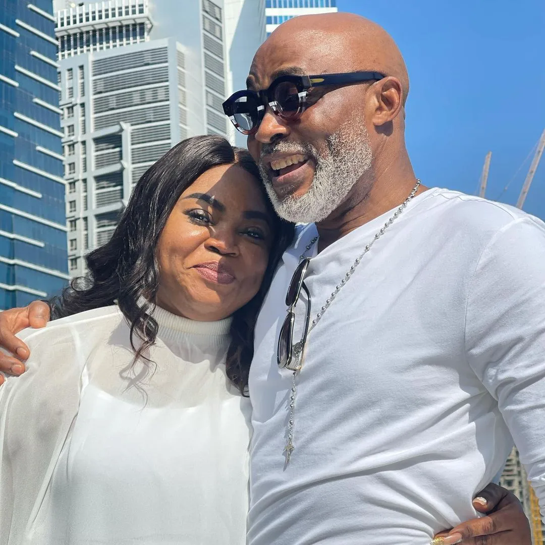 Cheers to 20!!! Actor Richard Mofe-Damijo and his lovely wife are celebrating their 20th Anniversary