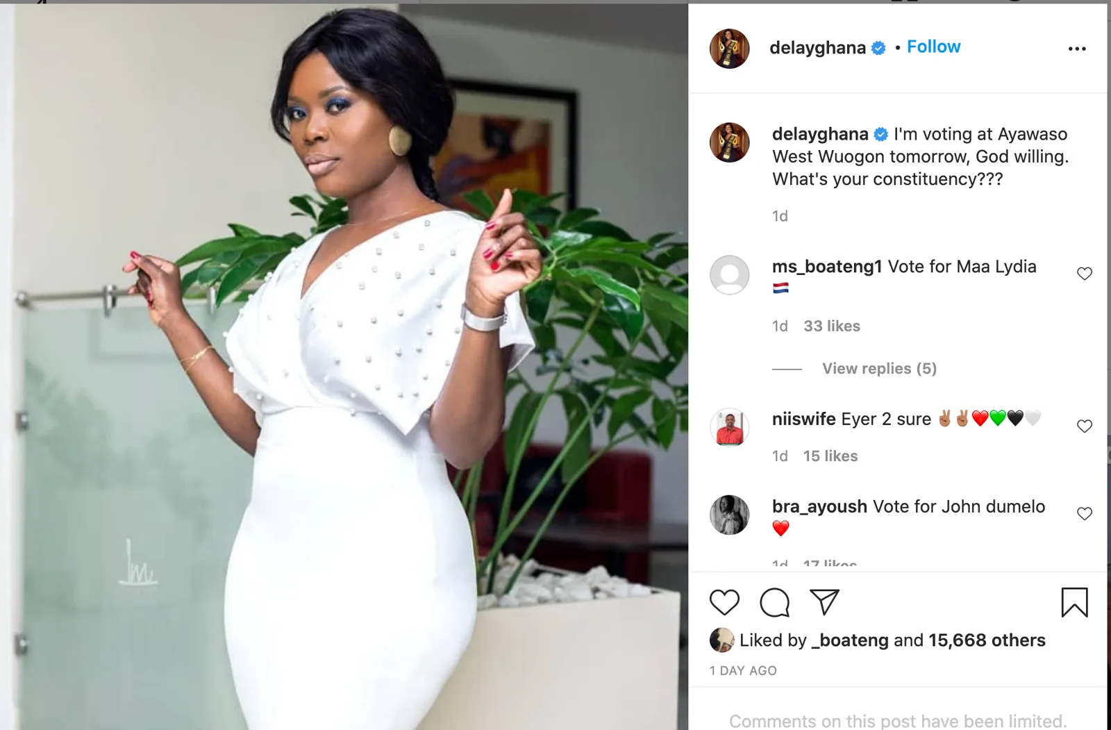 Naa Ashorkor, Stonebwoy, Serwaa & other Ghanaian celebrities who cast their vote in the 2020 general elections.