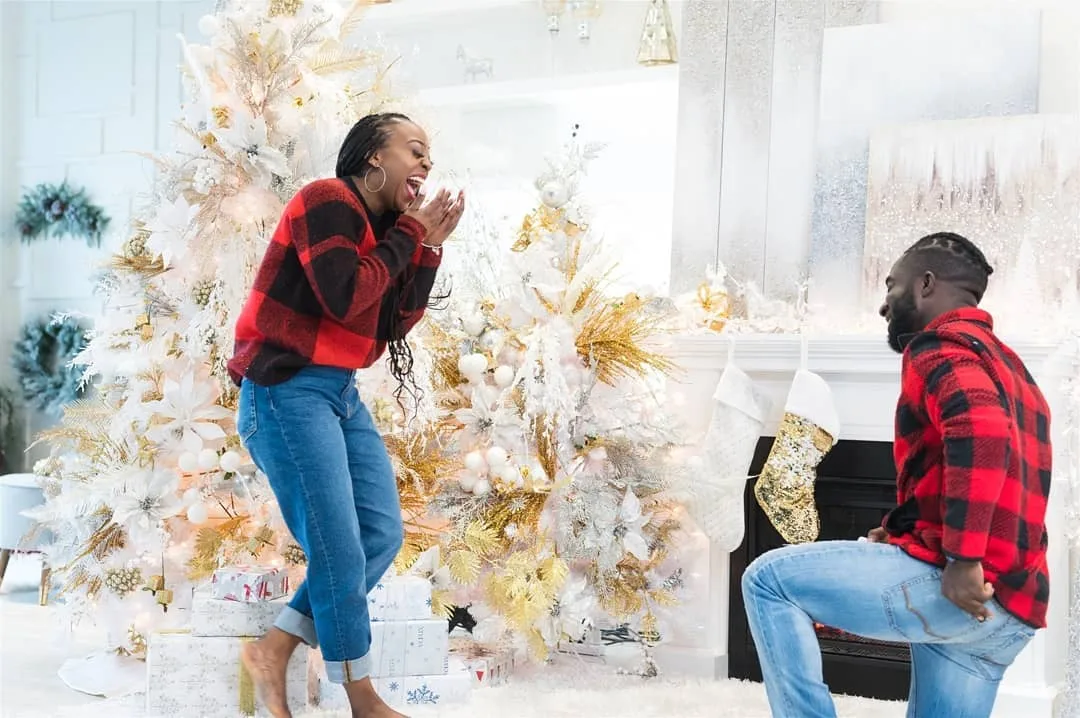 #SheSaidYes: Micheal Egere asked Lolade to marry him at their planned Christmas photoshoot.