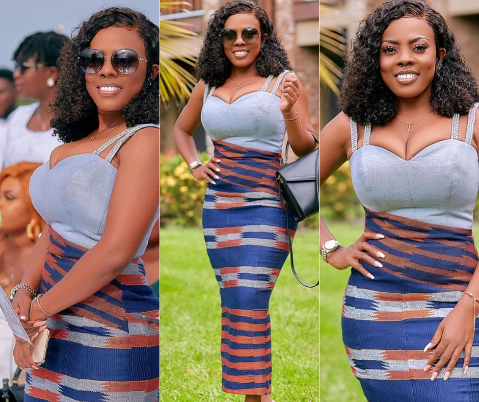 Nana Aba Anamoah in this Kente dress is how every wedding guest should look like