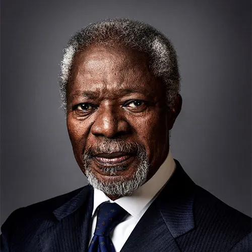 Former UN Secretary General and Nobel Laureate, Kofi Annan honored with a stamp by the United Nations